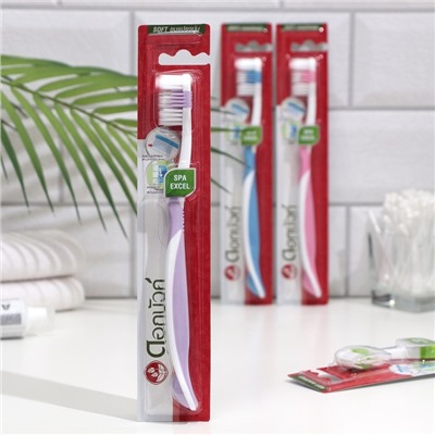 SPA EXCEL Toothbrush, Twin Lotus (СПА-ЭФФЕКТ Зубная щётка мягкая, Твин Лотус), разные цвета, 1  шт.