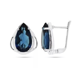 Серьги из серебра танзанит выращ., Графина