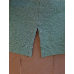 Футболка поло с воротником на пуговицах из полотна пике с меланжевым плетением с эластаном