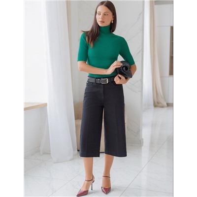 Водолазка тонкой вязки в рубчик из хлопка с нейлоном