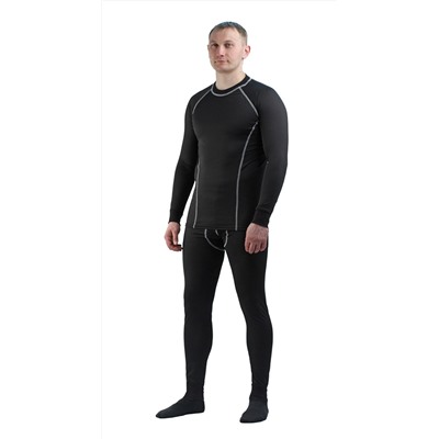 Термобельё в комплекте (фуфайка. кальсоны) EcoDry RealMan чёрное