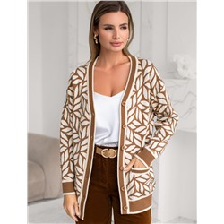 Кардиган жаккардовой вязки с кашемиром