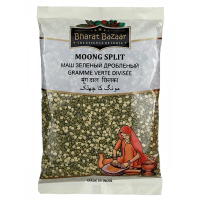 MUNG SPLIT (CHILKA), Bharat Bazaar (Маш Зеленый Дробленый, Бхарат Базар), 500 г. - СРОК ГОДНОСТИ ДО 15 ИЮНЯ 2025 ГОДА
