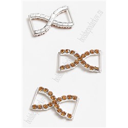 Пряжка декоративная со стразами 26*15 мм (5 шт) SF-2058, золото