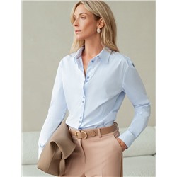 Блузка прилегающего силуэта из хлопка