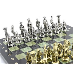 Шахматы подарочные с металлическими фигурами "Леонидас", 250*250мм