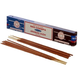Satya COMBO NAG CHAMPA + ARABIAN OUDH (Благовония КОМБО НАГ ЧАМПА + АРАБСКИЙ УД, Сатья), 16 г.