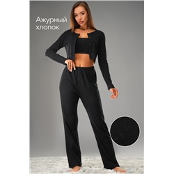 Женская пижама - тройка из ажурного хлопка Happyfox