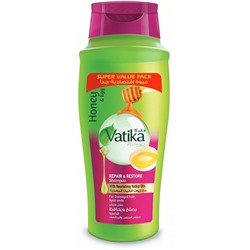 Vatika HONEY AND EGG Shampoo, Dabur (Ватика МЕД И ЯЙЦО Шампунь ИСЦЕЛЕНИЕ И ВОССТАНОВЛЕНИЕ для поврежденных и секущихся волос, Дабур), 700 мл. - СРОК ГОДНОСТИ ДО 28 ФЕВРАЛЯ 2025 ГОДА