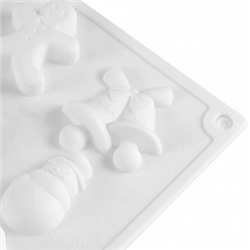 Форма силиконовая для шоколада "Новогоднее ассорти" 29*17 см, 15 ячеек