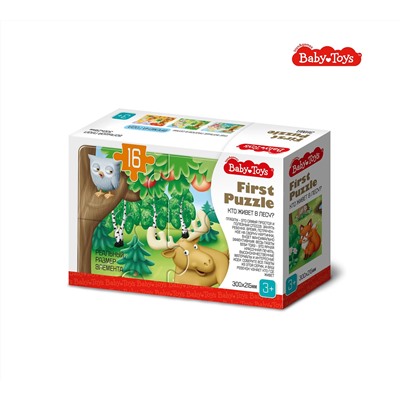 Пазл First Puzzle «Кто живет в лесу» 16 элементов