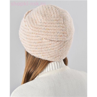 Отворот мохер мульти полоска термо Шапка флис (56-58)