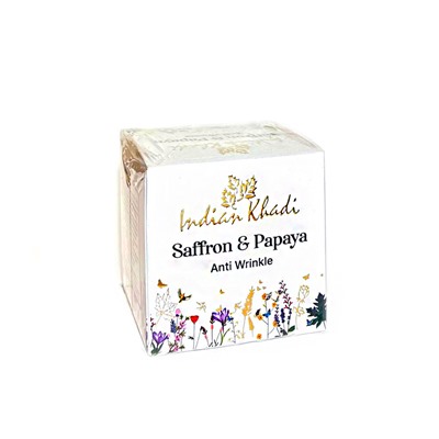 Anti Wrinkle SAFFRON & PAPAYA, Indian Khadi (Анти Возрастной крем для лица ШАФРАН И ПАПАЙЯ, Индиан Кхади), 50 г.