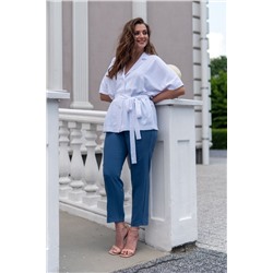 Andina 917 белый+индиго, Брюки,  Жакет