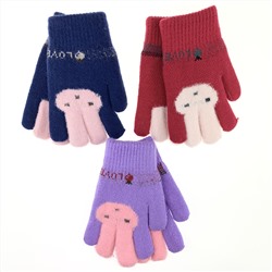 Перчатки двойная вязка «Зайка» 4-7 лет