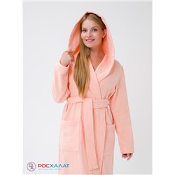 Женский халат с капюшоном персиковый МЗ-06 (32)
