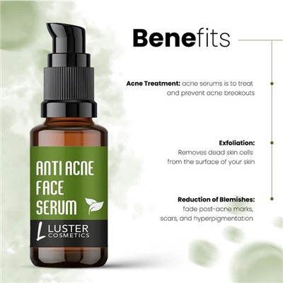 ANTI ACNE Face Serum, Luster (АНТИ АКНЕ сыворотка для лица, Ластер), 30 мл.