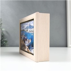 Ключница "Белые лодочки" 15х21 см молочный дуб