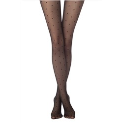 Колготки тонкие 30 den с рисунком в мелкую точку в цвете nero 30446/22С-47СП/nero