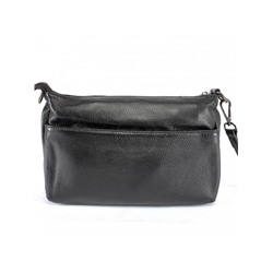 Сумка женская натуральная кожа GU 163-8200,  1отд+карм/пер,  плечевой ремень,  черный 228722