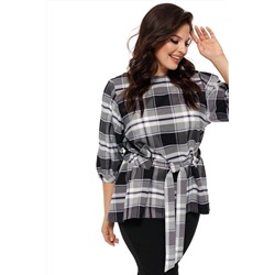 Beautiful&Free 3051 черный+клетка+сирень, Брюки,  Блуза