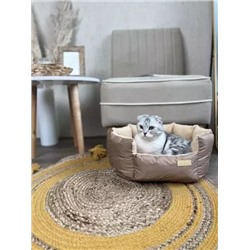 Лежанка для кошек круглая бежевый