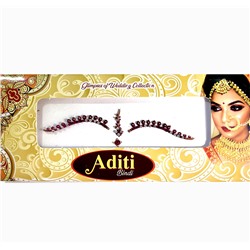 Бинди ADITI BINDI Wedding Collection, со стразами на лоб, КРАСНАЯ СО СТРАЗАМИ (разный дизайн), 1 шт.