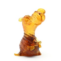 Фигурка с янтарем Пёс мультяшный 45*57*80мм цв.коньячный, 55,9г