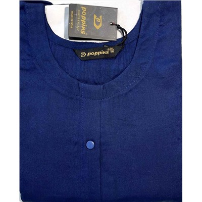 Туника женская ТЕМНО СИНЯЯ, декорирована пуговицами (хлопок+синтетика, 3XL), Poppins, 1 шт.