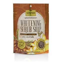 WHITENING SCRUB SOAP Spa, Supaporn (ТАМАРИНД И КАРАМБОЛА отбеливающее спа мыло ручной работы в мешочке из люфы, Супапорн), 70 г.
