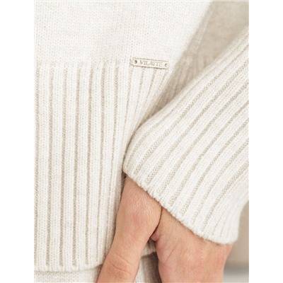 Свитер с высоким воротом из пряжи с кашемиром