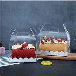 Коробка кондитерская прозрачная с ручкой 16,5х9,5х16,5 см (10 шт)