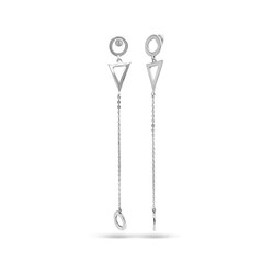 Серьги из серебра без вставки, Ю-27128р