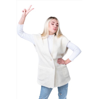 Женский жилет WOOL, цвет ВАНИЛЬ, цвет БЕЛЫЙ