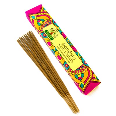 SANDAL WITH CINNAMON Natural Masala Incense, Namaste India (САНДАЛ С КОРИЦЕЙ натуральные масала благовония, Намасте Индия), уп. 15 г.