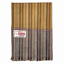 MOHINI SHAWLS Тёплый тибетский палантин В ПОЛОСКУ, цвет БЕЖЕВЫЙ (разный дизайн, размер 200 см. х 90 см.), 1 шт.