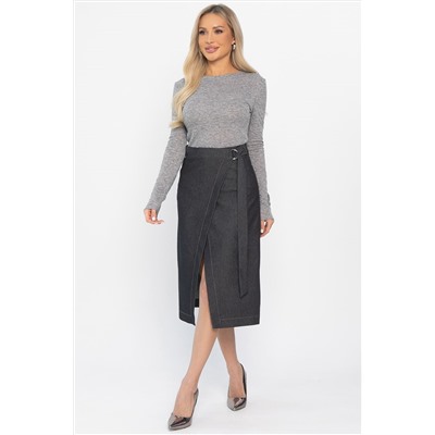 Юбка на запах Селеста (темно-серая) Ю14500-19М