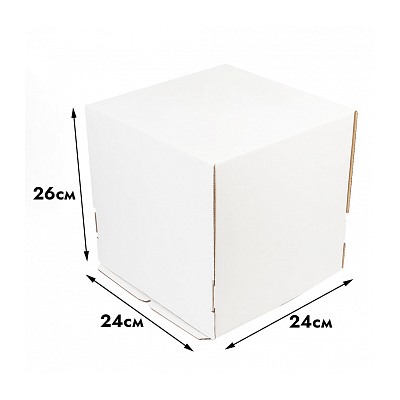 Коробка для торта картонная 24*24*26 см, без окна (самолет)