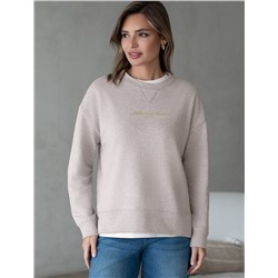 Свитшот из эластичного футера двухнитки с принтом