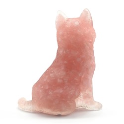 Фигурка из розового кварца и смолы "Волк" 85*65*102мм