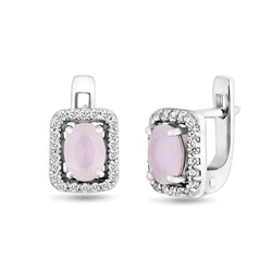 Серьги, розовый кварц, Ю-Джустина