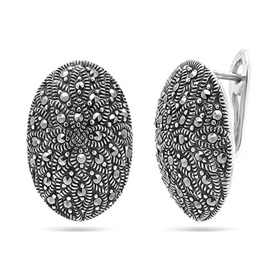 Серьги из серебра марказит, SL-AGA132