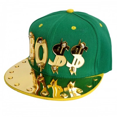 Бейсболка 3D "BO$$", золото (green & yellow)