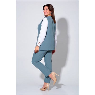 Liona Style 860 пепельно-голубой, Брюки,  Блуза,  Жилет