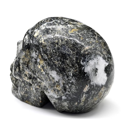 Резной череп из камня пирит 90*59*68мм, 663г