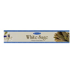WHITE SAGE PREMIUM Incense Sticks, Satya (БЕЛЫЙ ШАЛФЕЙ премиальные благовония, Сатья), 15 г.