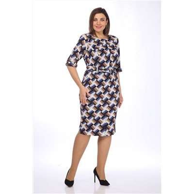 Lady Style Classic 317/4 синий_с_коричневым, Платье