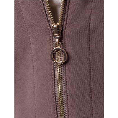 Парка с золотистой фурнитурой из тонкого эластичного футера