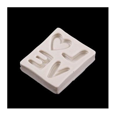 Силиконовый молд "Love с сердцем" 5,5*4,5 см