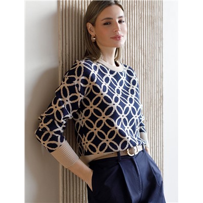 Джемпер жаккардовой вязки с кашемиром